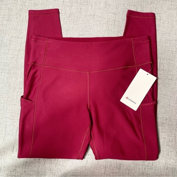 Lululemon Fast & Free Tech Fleece High Rise Leggings with Pockets 12 14 NWT - Picture 3 of 9